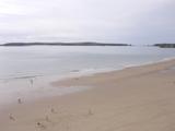 Tenby beach with Caldey island in the background 