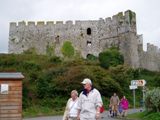 Manorbier castle. After having done the normal tour of the inside (very pretty it was), we went exploring and blackberrypicking up that track you can see.