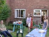 Jeremy, Anna, Susan and Rachael in Susan's back garden 