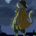 Thumbnail DALL·E 2022-09-01 11.08.10 - tall lumpy cat in a trench coat on a moonlit night, studio ghibli animated film still 1982.png 