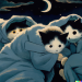 Thumbnail DALL·E 2022-09-01 11.08.33 - cats huddling under a trench coat on a moonlit night, studio ghibli animated film still 1982.png 