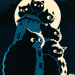 Thumbnail DALL·E 2022-09-01 11.08.48 - tower of cats huddling under a trench coat on a moonlit night, studio ghibli 1982.png 
