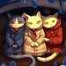 Thumbnail DALL·E 2022-09-01 11.10.20 - three cats huddling under a trenchcoat on a cold moonlit night studio ghibli.png 
