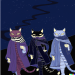 Thumbnail DALL·E 2022-09-01 11.10.29 - three cats in a trenchcoat moon colour hokusai bright high quality.png 