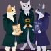 Thumbnail DALL·E 2022-09-01 11.10.59 - three cats in a trenchcoat dungeons and dragons rulebook illustration flat colour.png 
