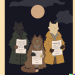 Thumbnail DALL·E 2022-09-01 11.11.10 - three cats in a trenchcoat with moon DnD rules manual illustration flat colour.png 