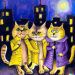 Thumbnail DALL·E 2022-09-01 11.11.56 - three cats sharing a trenchcoat on a moonlight night dramatic lighting cityscape watercolour.png 