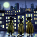 Thumbnail DALL·E 2022-09-01 11.12.29 - three cats sharing a trenchcoat on a moonlight night dramatic lighting cityscape by james downie.png 