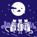 Thumbnail DALL·E 2022-09-01 11.12.50 - three cats sharing a trenchcoat on a moonlight night modern flat design style illustration with line elements.png 