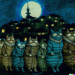 Thumbnail DALL·E 2022-09-01 11.14.56 - stack of cats in a trenchcoat, moonlit night, cityscape, studio ghibli 1982.png 