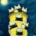 Thumbnail DALL·E 2022-09-01 11.15.10 - tower of cats huddling under a trench coat on a moonlit night, studio ghibli 1982.png 