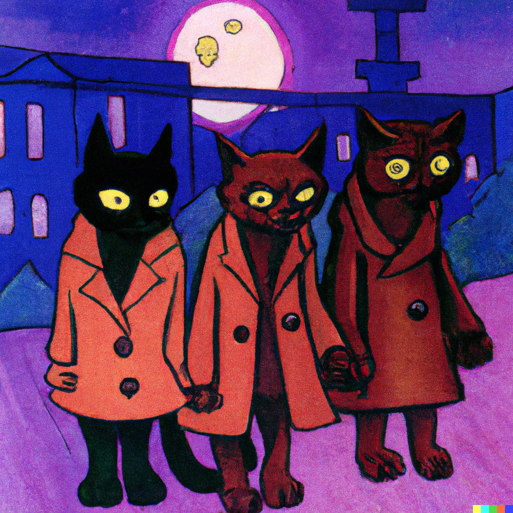 DALL·E 2022-09-01 11.15.22 - three cats in a trenchcoat on a moonlight night snes 1985.png 