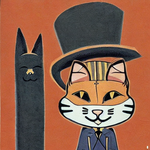 anthropomorphic catboy vincent adultman totem pole with cat ears and whiskers, trenchcoat, full body dramatic pose, codex seraphinianus-2.png 
