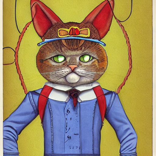 anthropomorphic catboy vincent adultman with cat ears and whiskers, full body dramatic pose, codex seraphinianus-2.png 